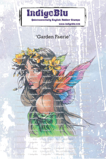 Garden Faerie A6 Red Rubber Stamp